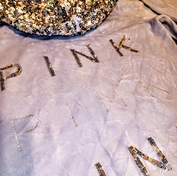 2013 Rare Vintage VS PINK Velour Full Zip Sequin Lilac FASHION SHOW Hoodie NWOT - Picture 9 of 10